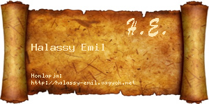 Halassy Emil névjegykártya
